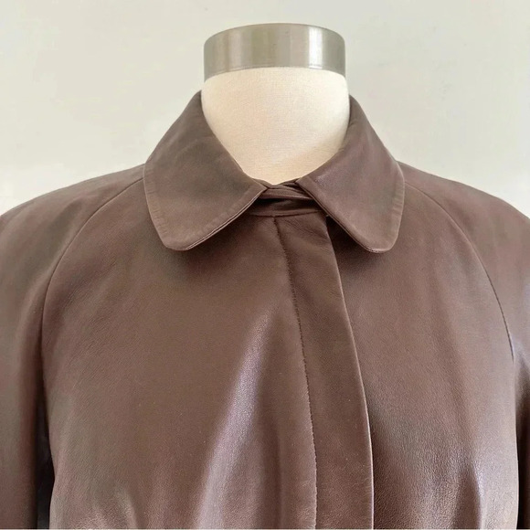 Salvatore Ferragamo Genuine Leather Jacket Brown Italy S - Picture 4 of 14